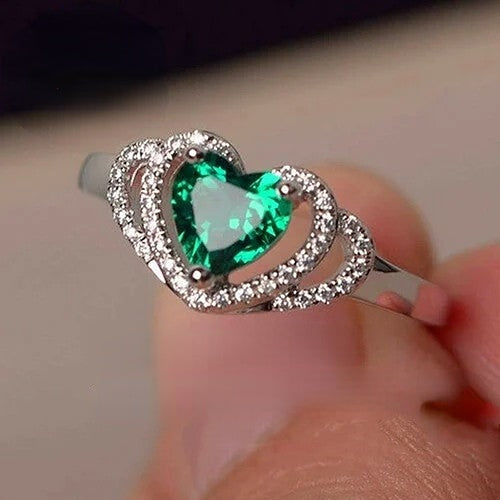 Emerald Heart Ring