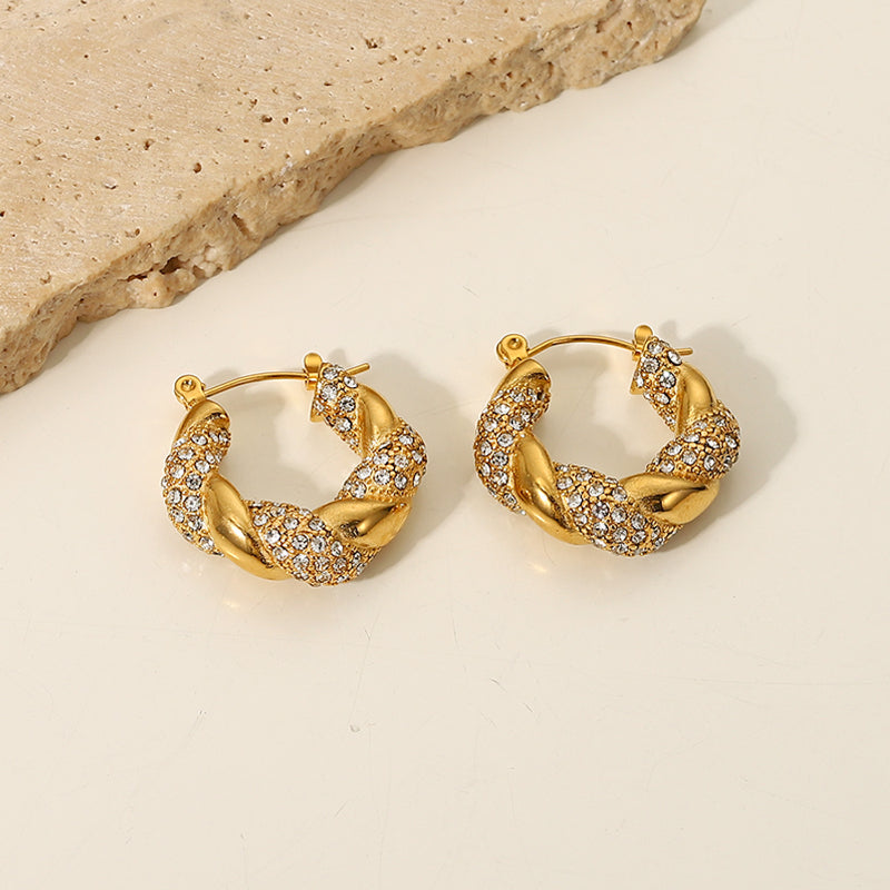 Glam Twist Hoop Earrings