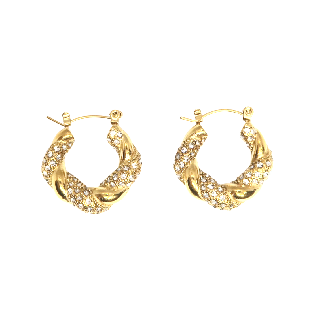 Glam Twist Hoop Earrings