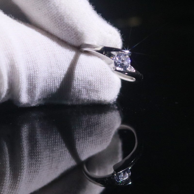 Glam Silver Diamond Ring