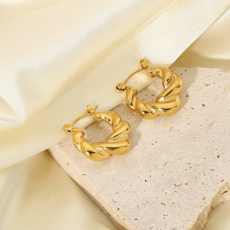 Glam Braided Coarse Hoop Earrings